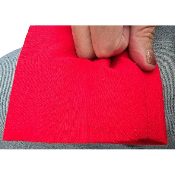 Vintage Red Two-Piece Womens Suit Set Flared Skirt & Open Jacket Raw Silk HS170 - Picture 11 of 11